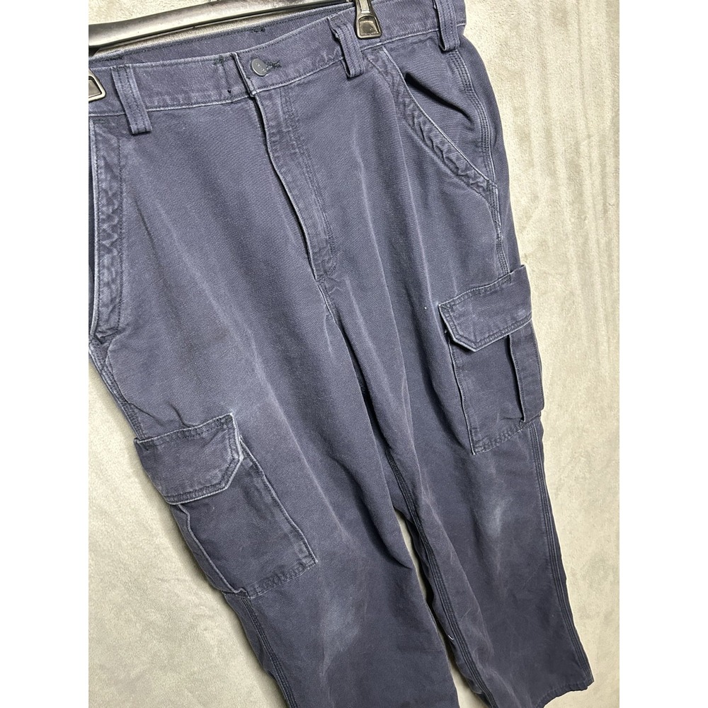 Carhartt FR Cargo Pants 36 Blue Y2K 36x32 Flame Resistant HRC CAT ARC Work Mens